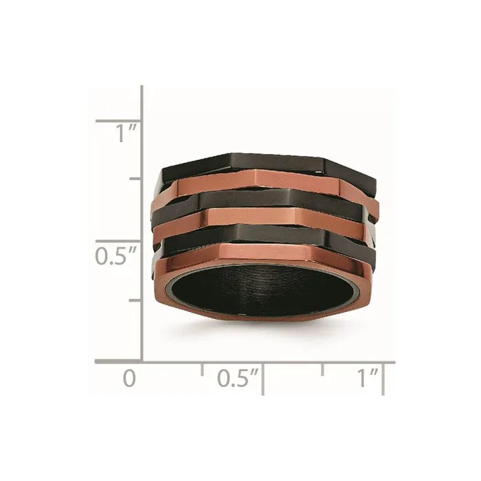 Chisel Rings Stainless Steel Black Brown IPplated Ring Chisel Rings Stainless Steel Black Brown IPplated Ring