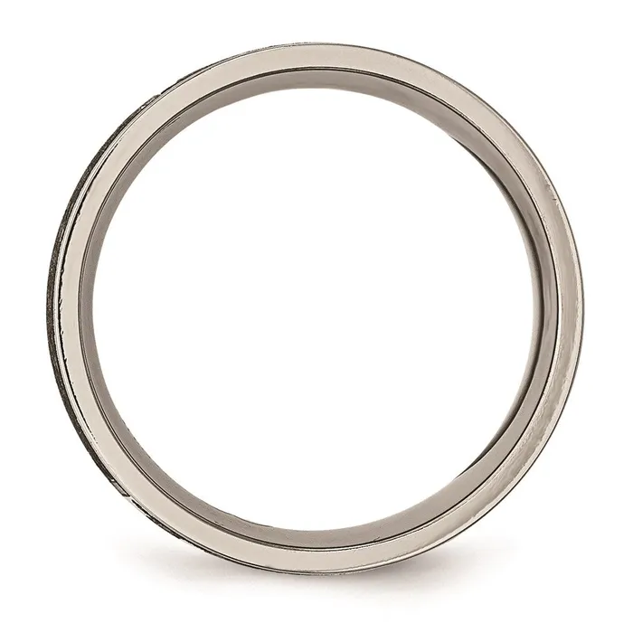 Chisel Rings Titanium Flat 8mm Laser Design Polished Band TB3M Chisel Rings Titanium Flat 8mm Laser Design Polished Band TB3M