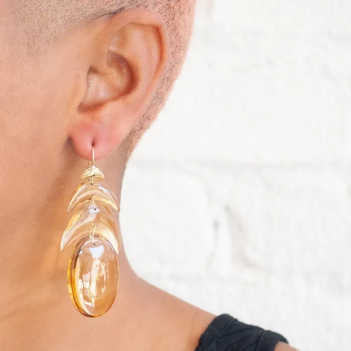 Citrine Peacock Earrings TenThousandThings Earrings