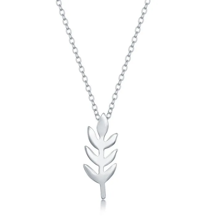 Classic Necklaces Sterling Silver Leaf Design Necklace