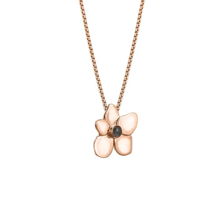 closebymejewelry Necklaces Hydrangea Cremation Necklace in 14K Rose Gold