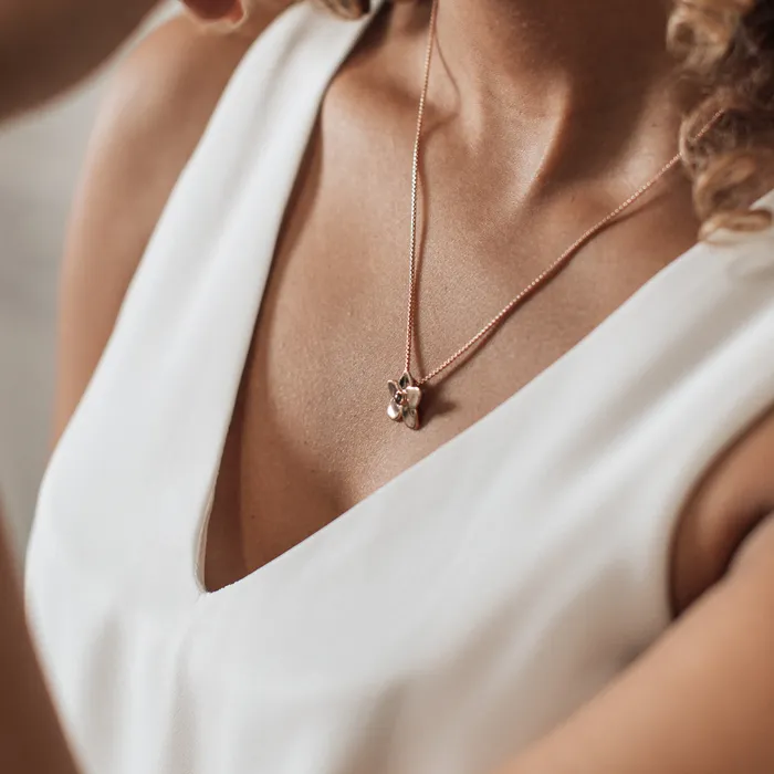 closebymejewelry Necklaces Hydrangea Cremation Necklace in 14K Rose Gold