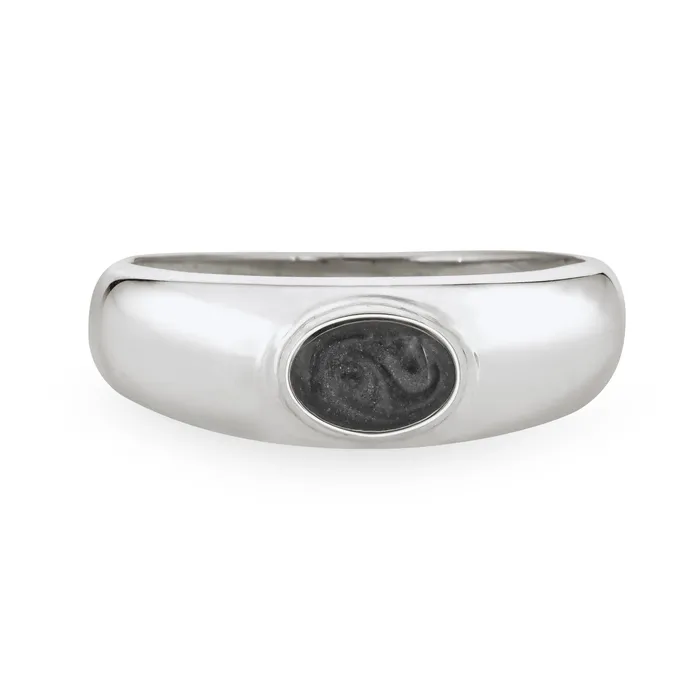 closebymejewelry Rings Oval Dome Cremation Ring in Sterling Silver