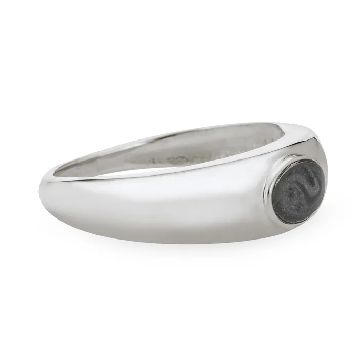 closebymejewelry Rings Oval Dome Cremation Ring in Sterling Silver