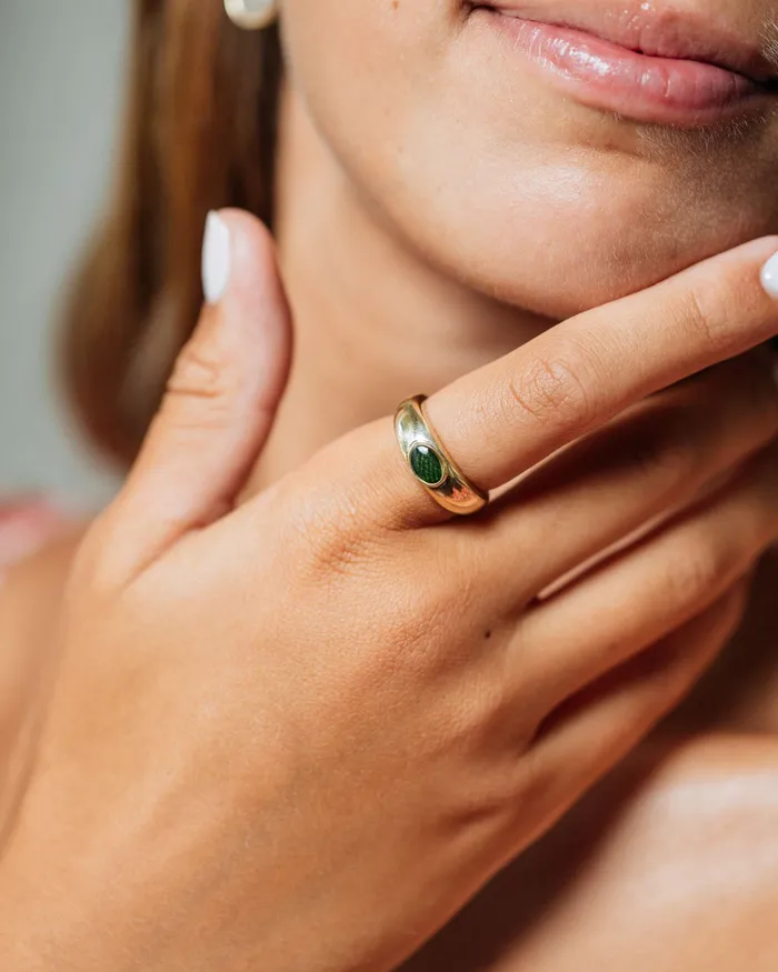 closebymejewelry Rings Oval Dome Cremation Ring in Sterling Silver