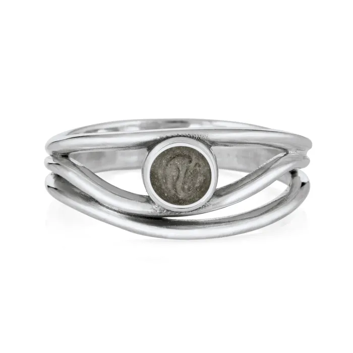 closebymejewelry Three Band Cremation Ring in 14K White Gold Rings