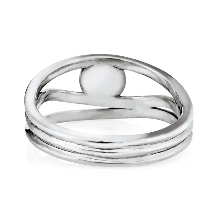 closebymejewelry Three Band Cremation Ring in 14K White Gold Rings