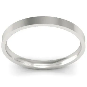 deBebians Rings 2mm Flat Wedding Ring in 14k