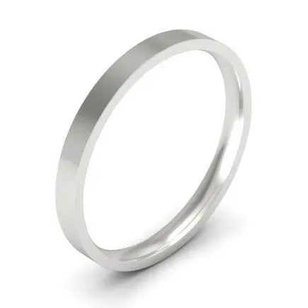 deBebians Rings 2mm Flat Wedding Ring in 14k