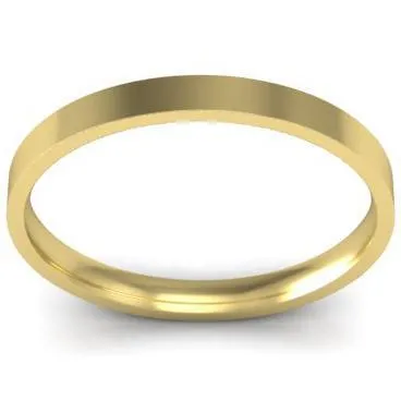 deBebians Rings 2mm Flat Wedding Ring in 14k