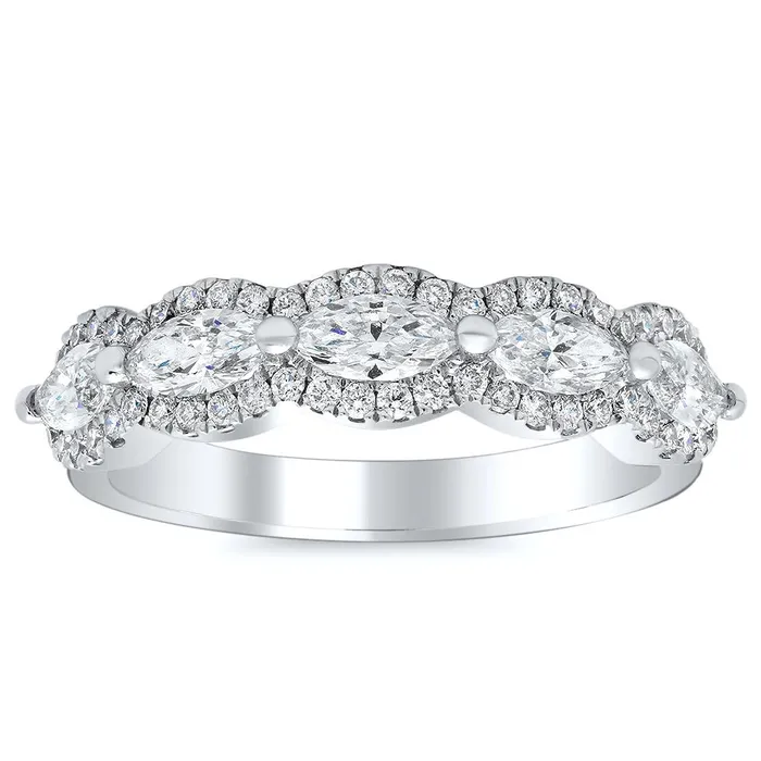 deBebians Rings Marquise and Round Diamond Pave Ring