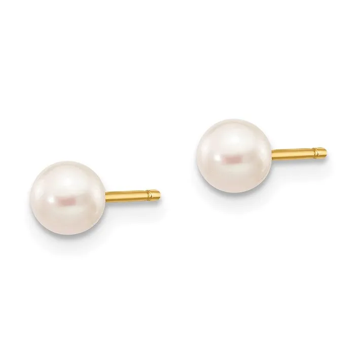 Earrings 14k 45mm White Round Freshwater Cultured Pearl Stud Post Earrings Jewelry Earrings 14k 45mm White Round Freshwater Cultured Pearl Stud Post Earrings Jewelry