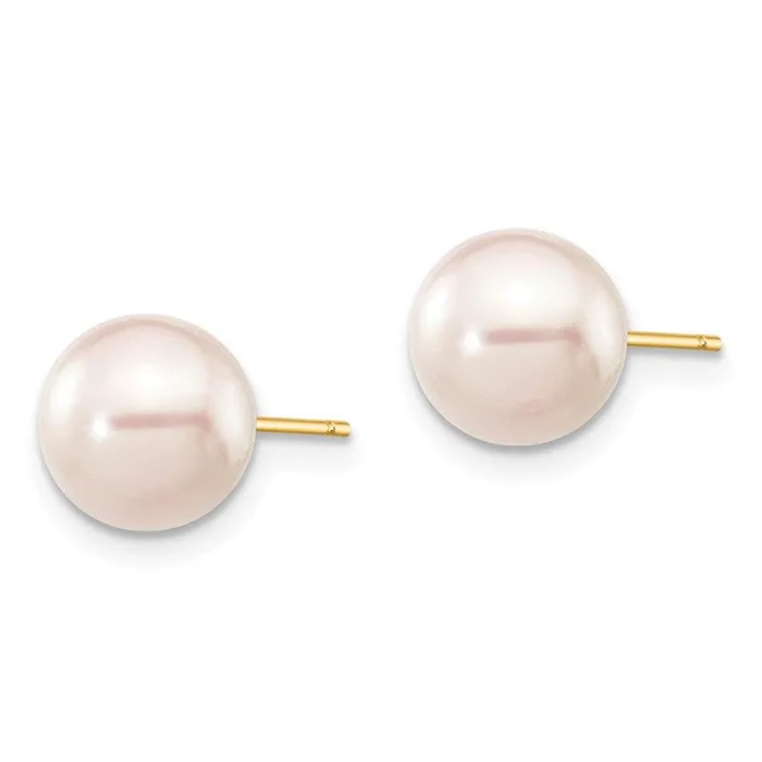 Earrings 14k 78mm Round White Saltwater Akoya Cultured Pearl Stud Post Earrings Jewelry Earrings 14k 78mm Round White Saltwater Akoya Cultured Pearl Stud Post Earrings Jewelry