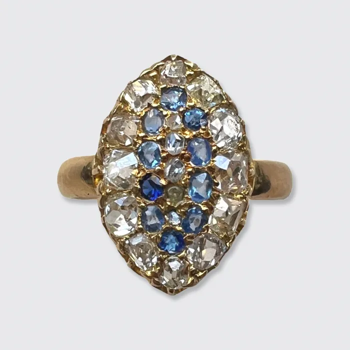 Edwardian Sapphire Diamond Marquise Ring 21stfinds Rings