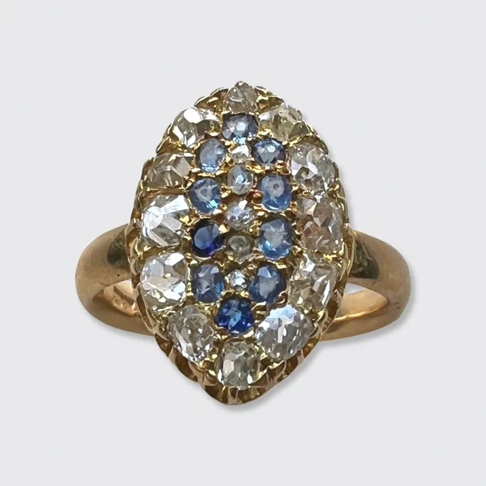 Edwardian Sapphire Diamond Marquise Ring 21stfinds Rings