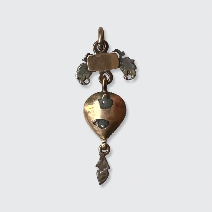 Georgian Crowned Heart Drop Pendant 21stfinds Necklaces