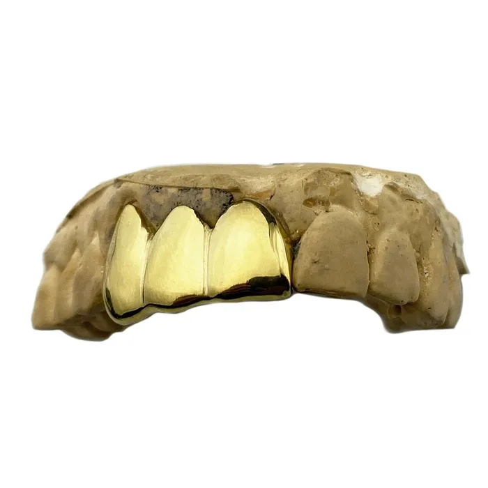 Gold Plated over 925 Sterling Silver Three Teeth Custom Grillz Bling Cartel Admin Rings Gold Plated over 925 Sterling Silver Three Teeth Custom Grillz Bling Cartel Admin Rings