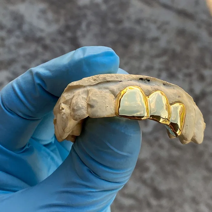 Gold Plated over 925 Sterling Silver Three Teeth Custom Grillz Bling Cartel Admin Rings