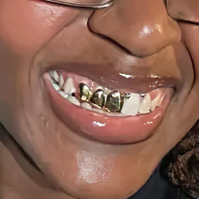 Gold Plated over 925 Sterling Silver Three Teeth Custom Grillz Bling Cartel Admin Rings