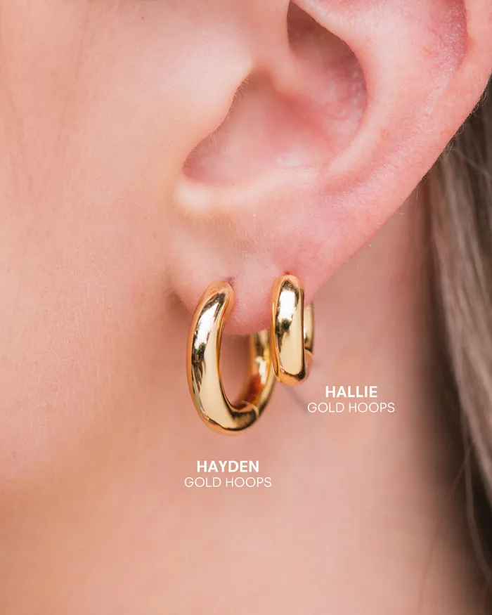 Hayden Gold Hoops Penny Pairs PreStyled Sets