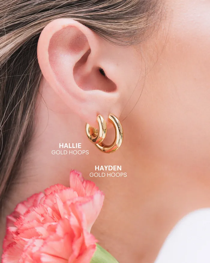 Hayden Gold Hoops Penny Pairs PreStyled Sets