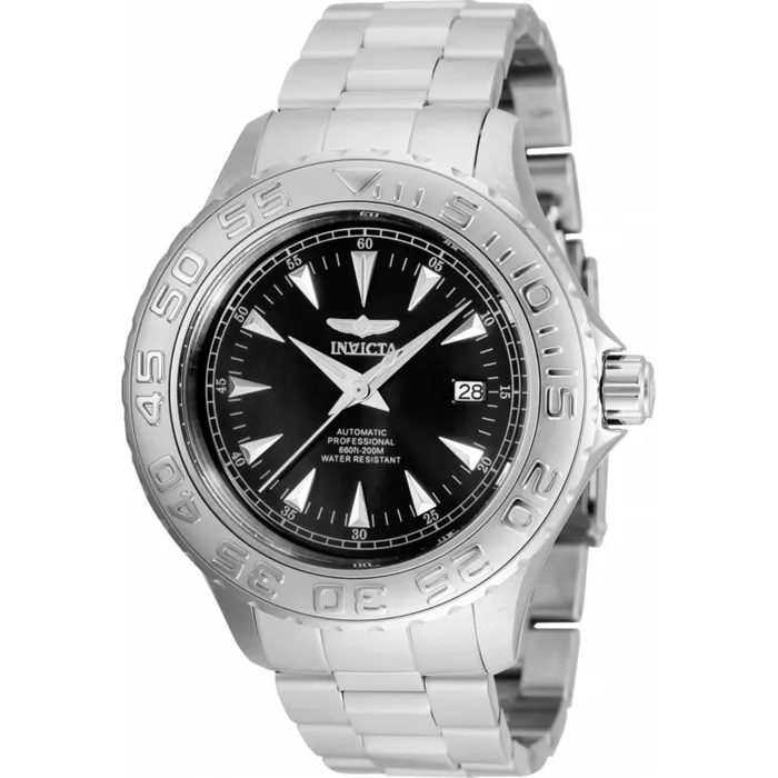 Invicta Bracelets Invicta Mens Watch Pro Diver Automatic Black Dial Stainless Steel Bracelet 2300