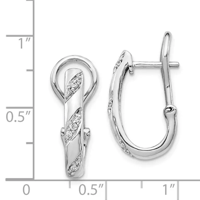 Jewelry Earrings 14K White Gold Diamond Omega Back Earrings Jewelry Earrings 14K White Gold Diamond Omega Back Earrings