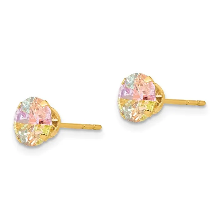 Jewelry Earrings Madi K Kids 14k Multicolor CZ 6mm Post Earrings Jewelry Earrings Madi K Kids 14k Multicolor CZ 6mm Post Earrings