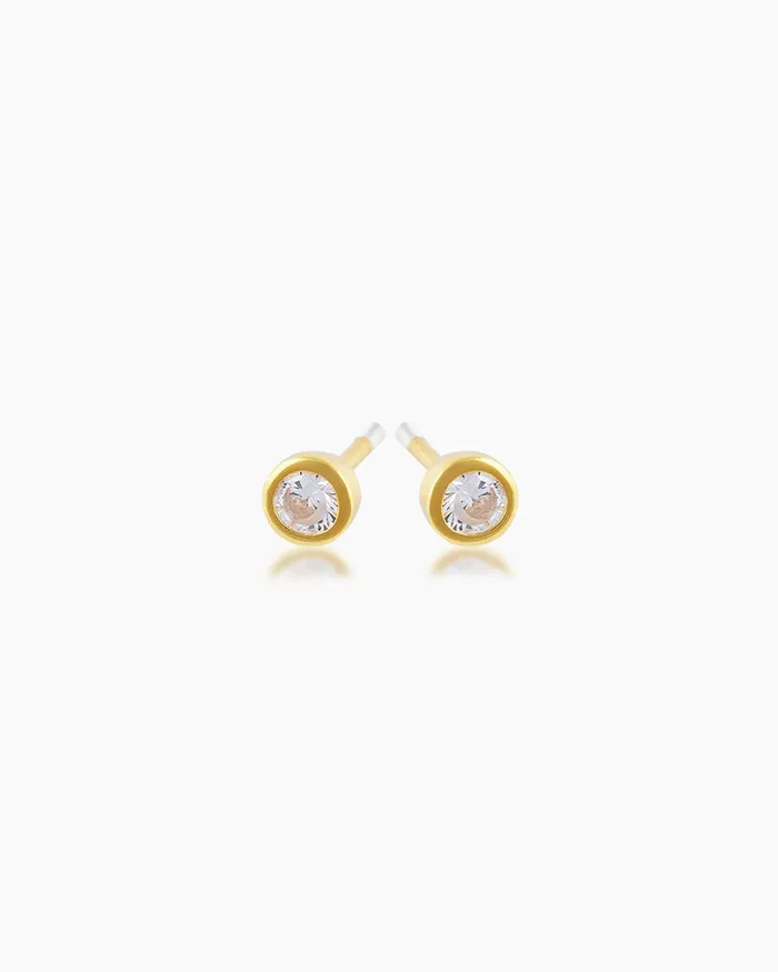 Lia 3MM Gold Studs Penny Pairs PreStyled Sets