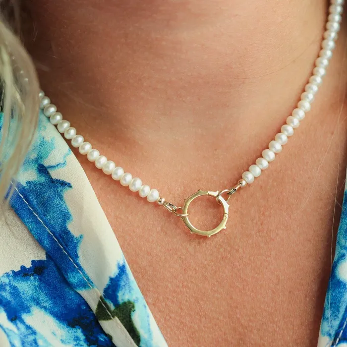 Necklaces Earthly Abundance Jewelry Carabiner Pearl necklace