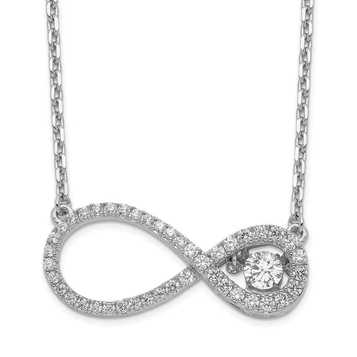 Necklaces Jewelry Sterling Silver Polished Vibrant CZ Infinity Necklace
