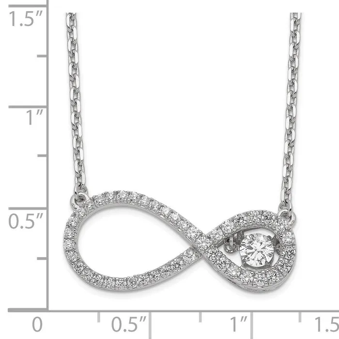 Necklaces Jewelry Sterling Silver Polished Vibrant CZ Infinity Necklace Necklaces Jewelry Sterling Silver Polished Vibrant CZ Infinity Necklace