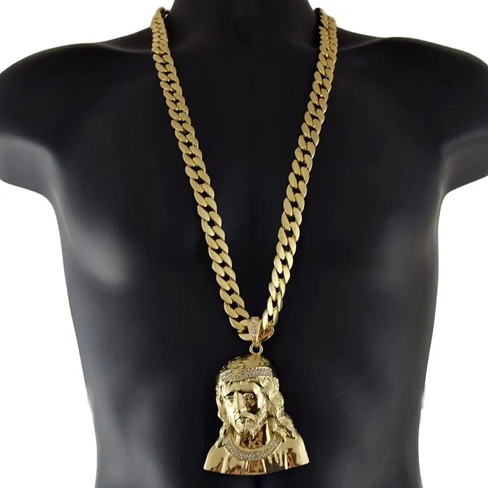 PreStyled Sets Bling Cartel Admin Huge Jumbo Jesus Bust Gold Finish Cuban Link Chain 33 PreStyled Sets Bling Cartel Admin Huge Jumbo Jesus Bust Gold Finish Cuban Link Chain 33