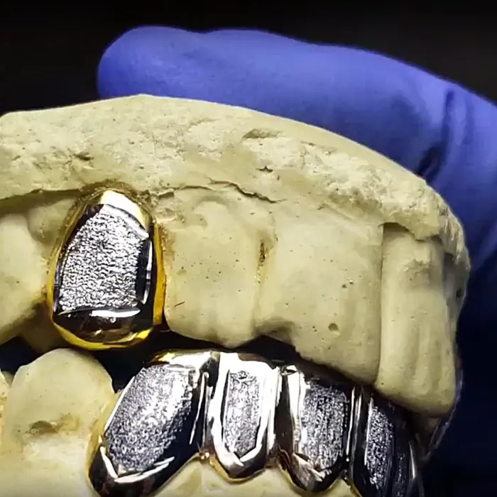 Real 14k Gold TwoTone Diamond Dust 26 Custom Grillz Bling Cartel Admin Rings