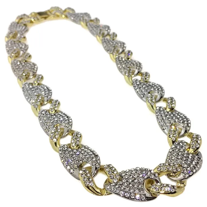 Rings 14K Gold Plated Cuban Link Mariner Anchor Chain TwoTone Choker 18 Bling Cartel Admin