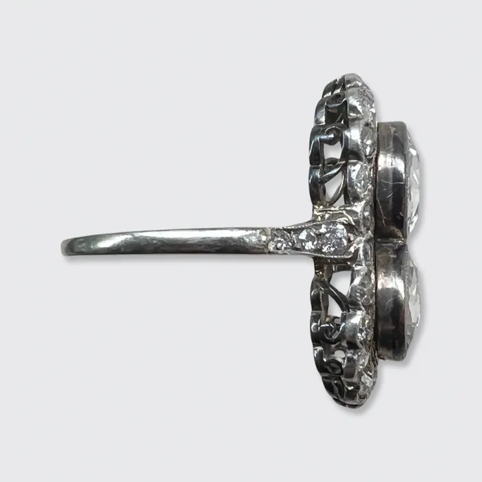 Rings 21stfinds Double RoseCut Diamond Cluster Ring