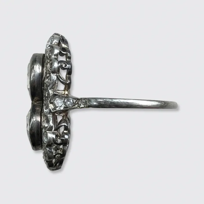 Rings 21stfinds Double RoseCut Diamond Cluster Ring