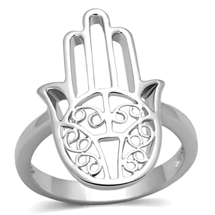 Rings Alamode 3W486 Rhodium Brass Ring with No Stone