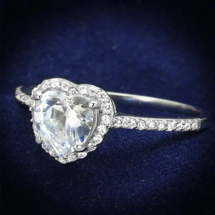 Rings Alamode TS270 Rhodium 925 Sterling Silver Ring with AAA Grade CZ in Clear Rings Alamode TS270 Rhodium 925 Sterling Silver Ring with AAA Grade CZ in Clear