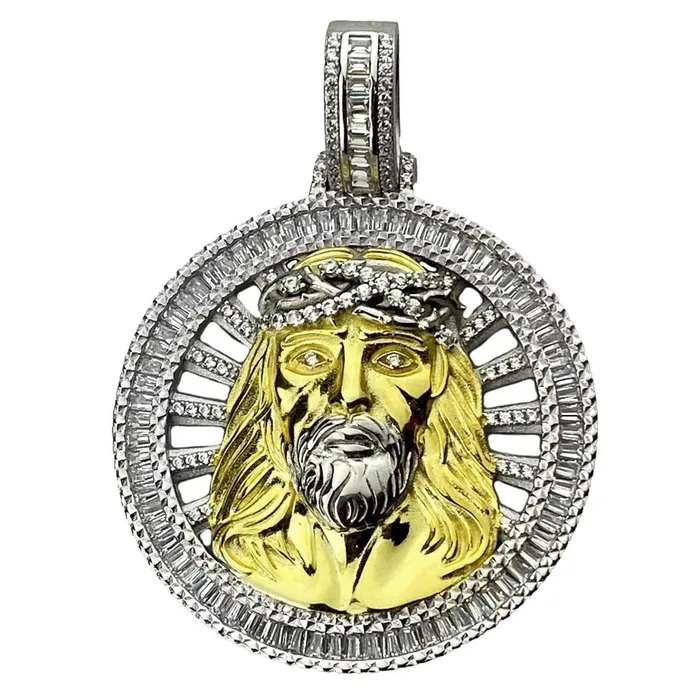 Rings Bling Cartel Admin Solid 925 Sterling Silver Jesus Wheel TwoTone Medallion Pendant Rings Bling Cartel Admin Solid 925 Sterling Silver Jesus Wheel TwoTone Medallion Pendant