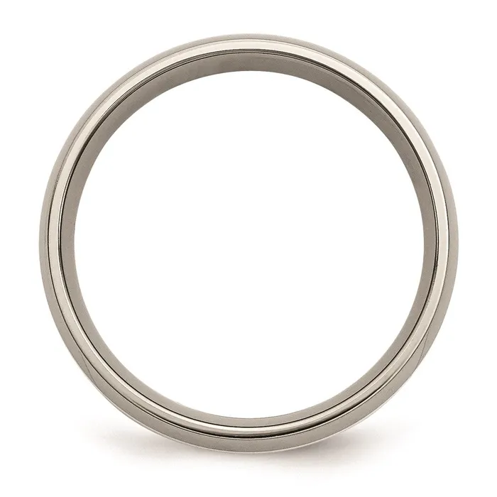 Rings Chisel Titanium Sterling Silver Inlay 6mm Polished Band TB81 Rings Chisel Titanium Sterling Silver Inlay 6mm Polished Band TB81