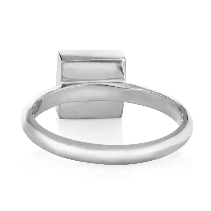 Rings closebymejewelry Large Square Stacking Cremation Ring in 14K White Gold