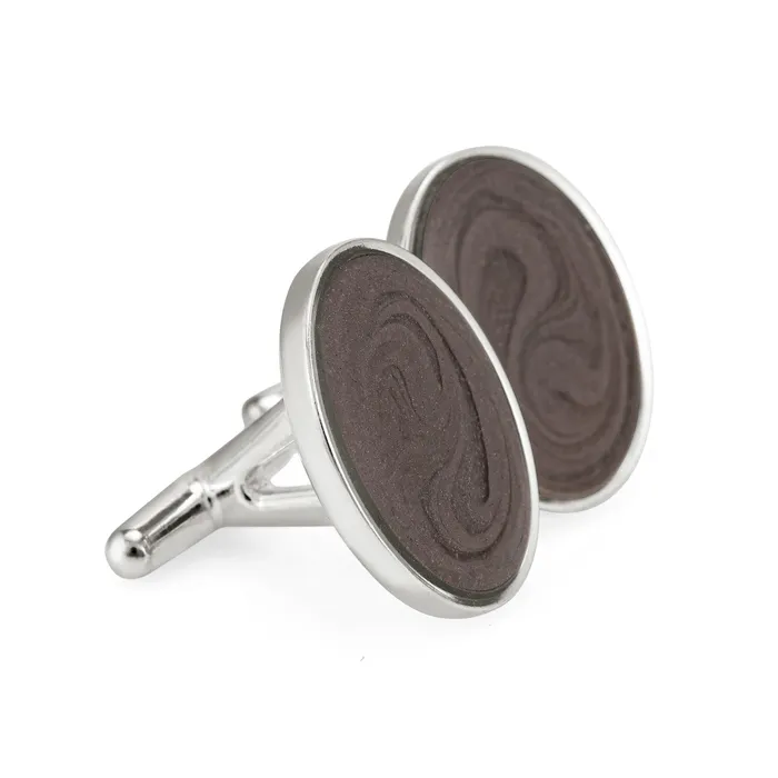Rings closebymejewelry Oval Cremation Cufflinks in Sterling Silver