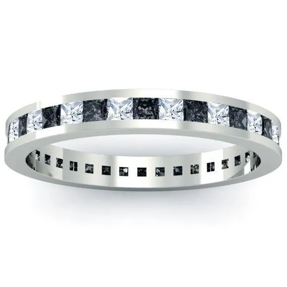 Rings deBebians Eternity Ring with White and Black Diamonds