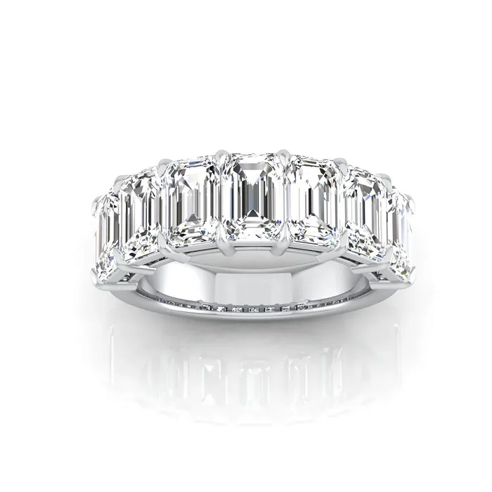 Rings Emerald Cut Lab Grown Diamond Seven Stone Ring 525cttw deBebians