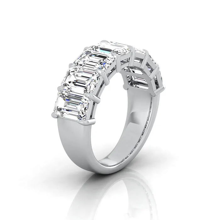 Rings Emerald Cut Lab Grown Diamond Seven Stone Ring 525cttw deBebians