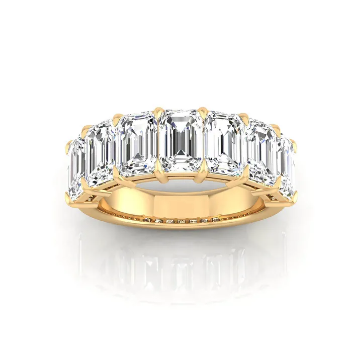 Rings Emerald Cut Lab Grown Diamond Seven Stone Ring 525cttw deBebians