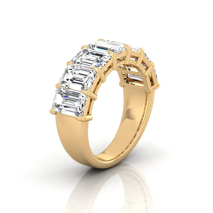 Rings Emerald Cut Lab Grown Diamond Seven Stone Ring 525cttw deBebians
