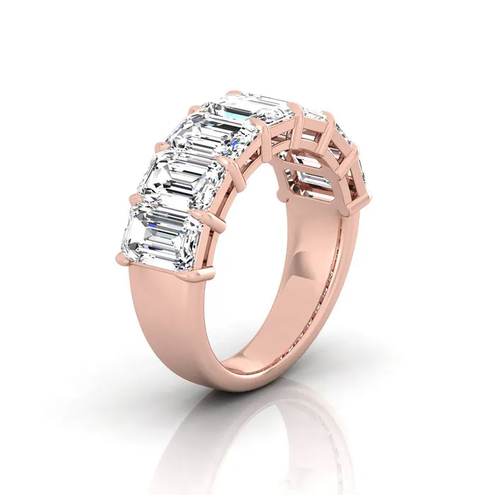 Rings Emerald Cut Lab Grown Diamond Seven Stone Ring 525cttw deBebians