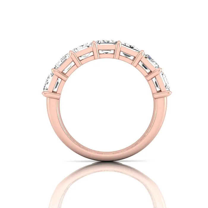 Rings Emerald Cut Lab Grown Diamond Seven Stone Ring 525cttw deBebians